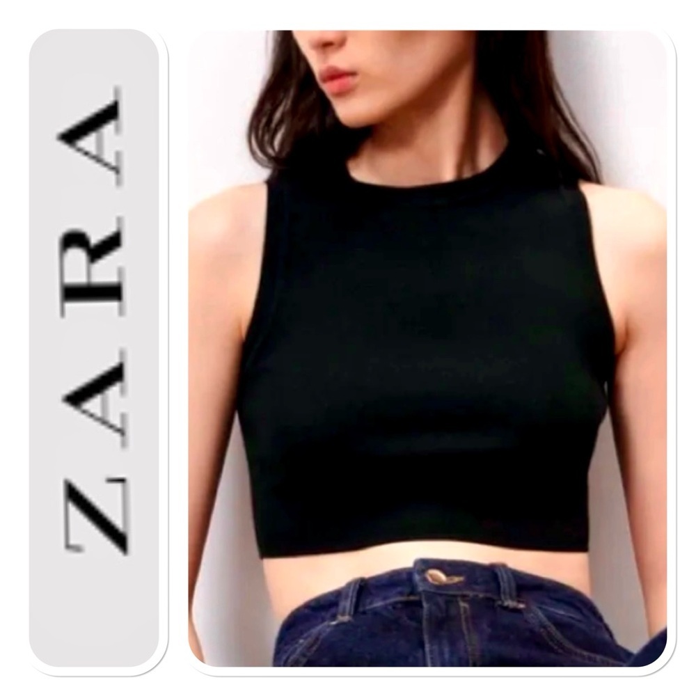 Zara Black Sleeveless Cropped Top (Never Worn)